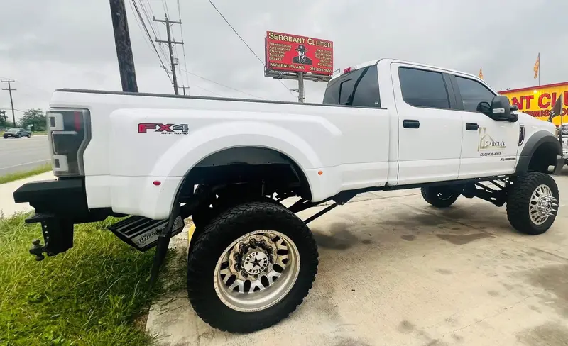 Lifted Ford F-450 in for differential repair