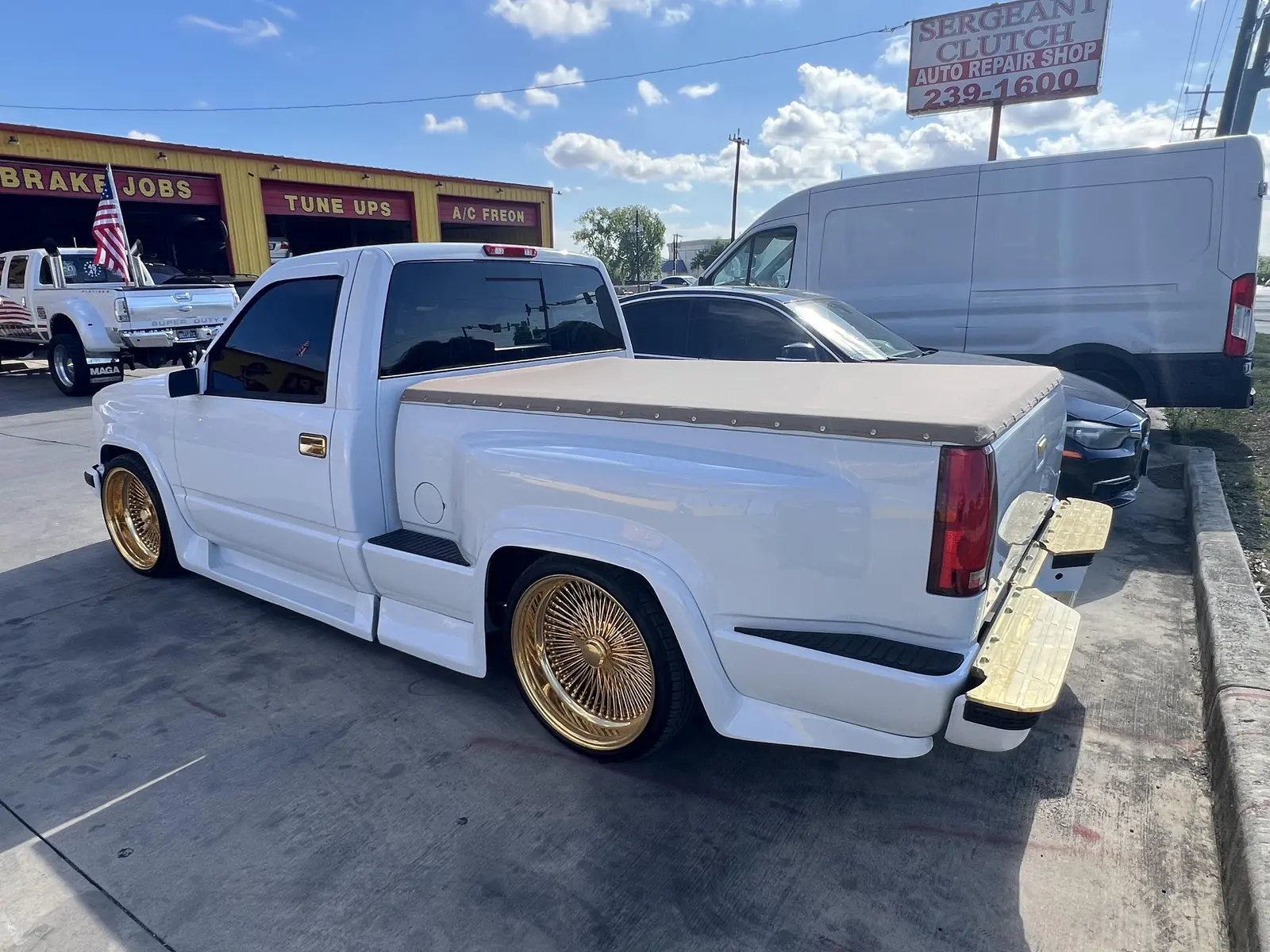 Customer Chevy truck at Sergeant Clutch in San Antonio