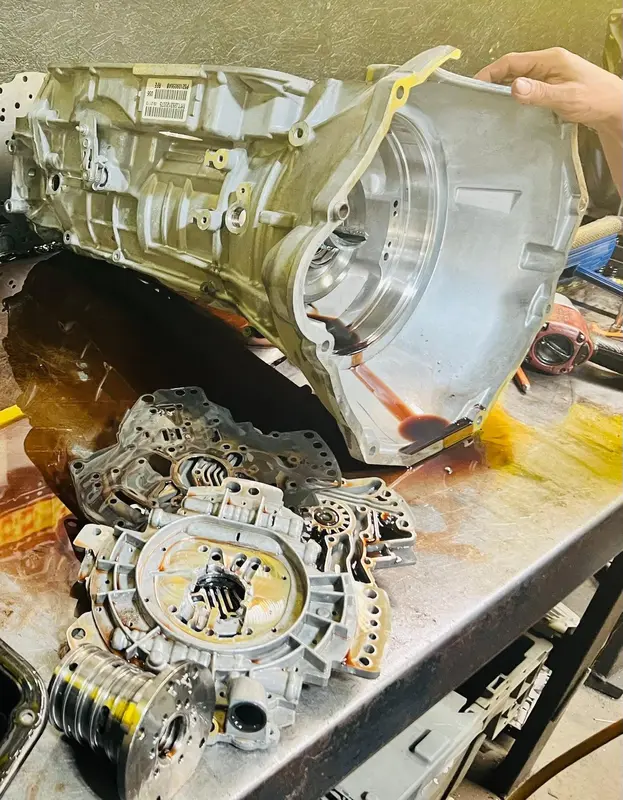 Transmission rebuild in progress at Sergeant Clutch